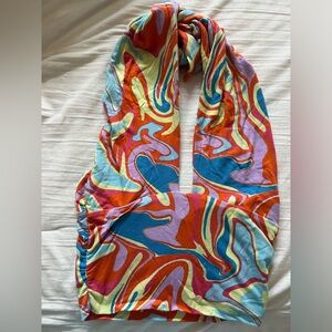 Crop top ties around neck open back